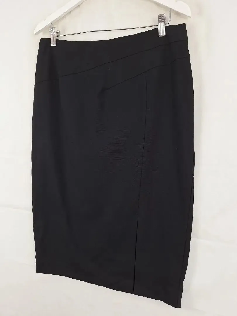 Cue Sleek Black Pencil Skirt Size 14