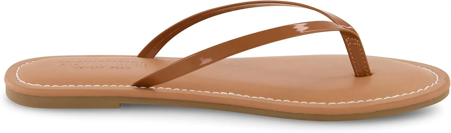CUSHIONAIRE Women's Cora Flat Flip Flop Sandal with  Comfort