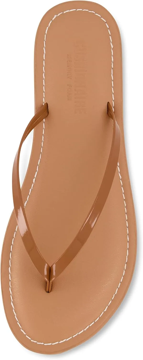 CUSHIONAIRE Women's Cora Flat Flip Flop Sandal with  Comfort