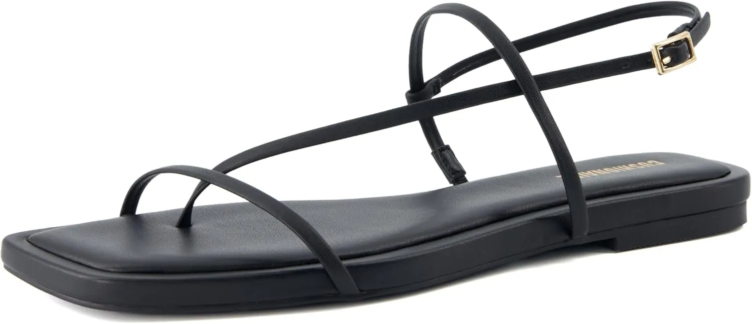CUSHIONAIRE Women's Glory strappy flat sandal  Memory Foam and Wide Widths Available