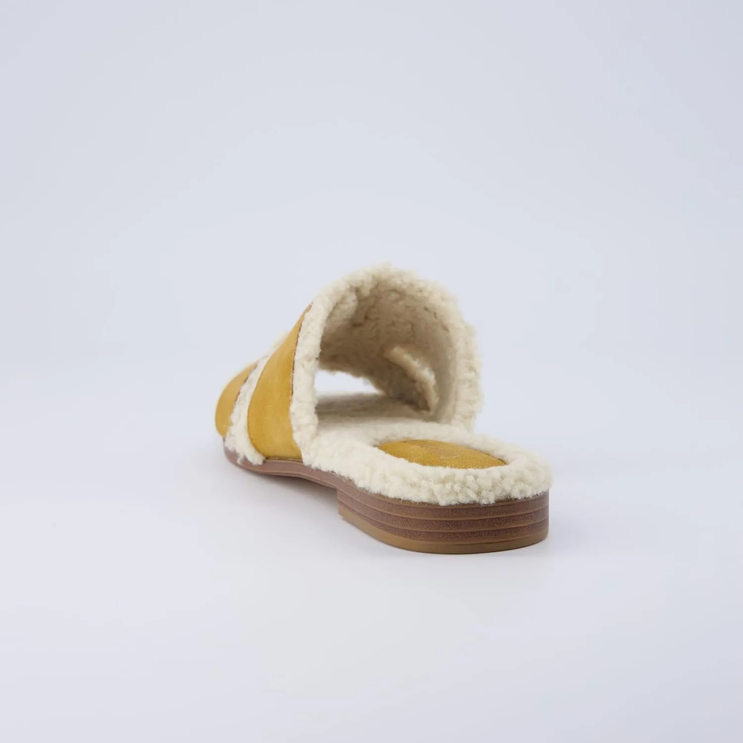 CUSHIONAIRE Women's Voyage Fur Faux Shearling lined slide sandal  Memory Foam, Wide Widths Available