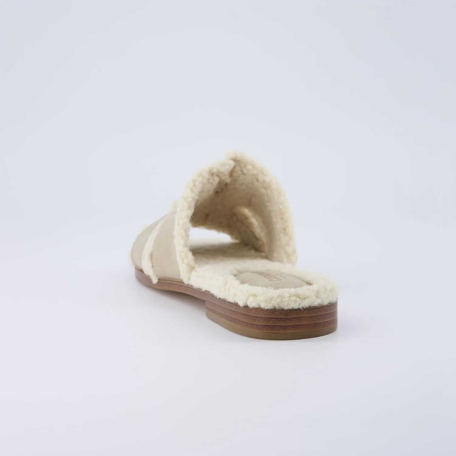 CUSHIONAIRE Women's Voyage Fur Faux Shearling lined slide sandal  Memory Foam, Wide Widths Available