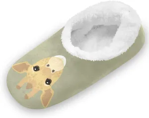 Cute Giraffe Face Slippers for Kids Cute Dog Home House Fuzzy Slipper Indoor Soft Plush Fleece Non Slip Casual Shoes for Boys Girls, S