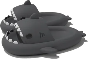 Cute Gradation Shark Slippers Beach Shoes 4CM Thick Soft Sole Summer Shark Slides for Women and Men EVA Non-Slip Bathroom Slippers Sandals indoor and Outdoor