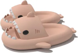 Cute Gradation Shark Slippers Beach Shoes 4CM Thick Soft Sole Summer Shark Slides for Women and Men EVA Non-Slip Bathroom Slippers Sandals indoor and Outdoor