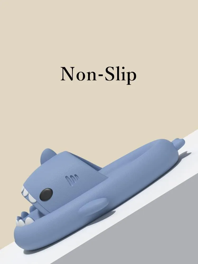 Cute Gradation Shark Slippers Beach Shoes 4CM Thick Soft Sole Summer Shark Slides for Women and Men EVA Non-Slip Bathroom Slippers Sandals indoor and Outdoor