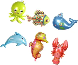 Cute Large Sea Animal Foil Balloon Inflatable Party Decor Photo Prop - Perfect for Kids' Birthday Parties and Underwater Themed Events - Fun Fish Design Ensures a Festive