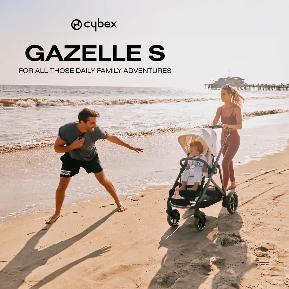Cybex Gazelle S Stroller, Modular Double Stroller for Infant and Toddler, Includes Detachable Shopping Basket, Over 20  Configurations, Folds Flat for Easy Storage, Lava Grey