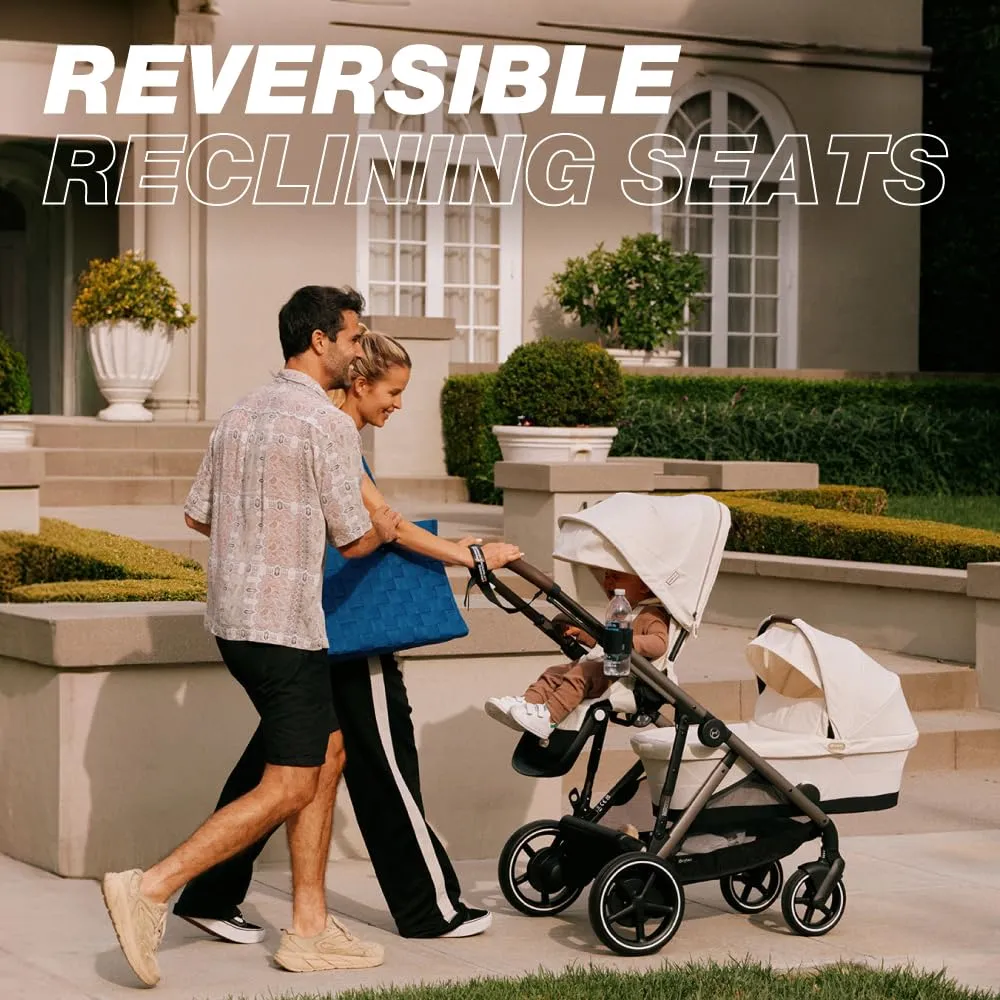 Cybex Gazelle S Stroller, Modular Double Stroller for Infant and Toddler, Includes Detachable Shopping Basket, Over 20  Configurations, Folds Flat for Easy Storage, Lava Grey