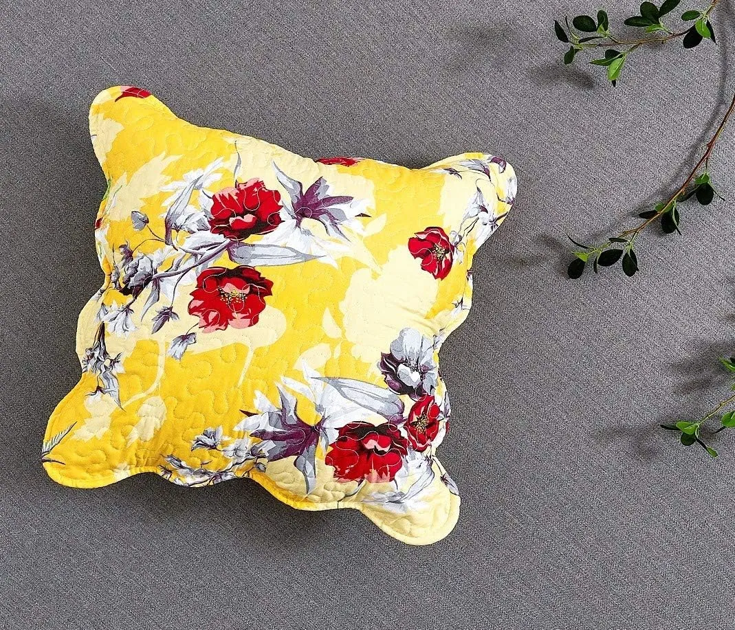 DaDalogy Bedding 12-Pieces Bed in a Bag Set - Botanical Radiant Sunshine Yellow Hummingbirds Floral Fitted & Flat Sheets Set w/Accent Throw Euro Sham Pillow Covers & Window Curtain Valance - King