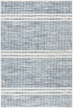 Dash and Albert Malta Blue Machine Washable Area Rug - 8' x 10' Blue Stripe Washable Accent Rug - Durable, High Traffic Areas Kitchen, Mudroom, Hallways