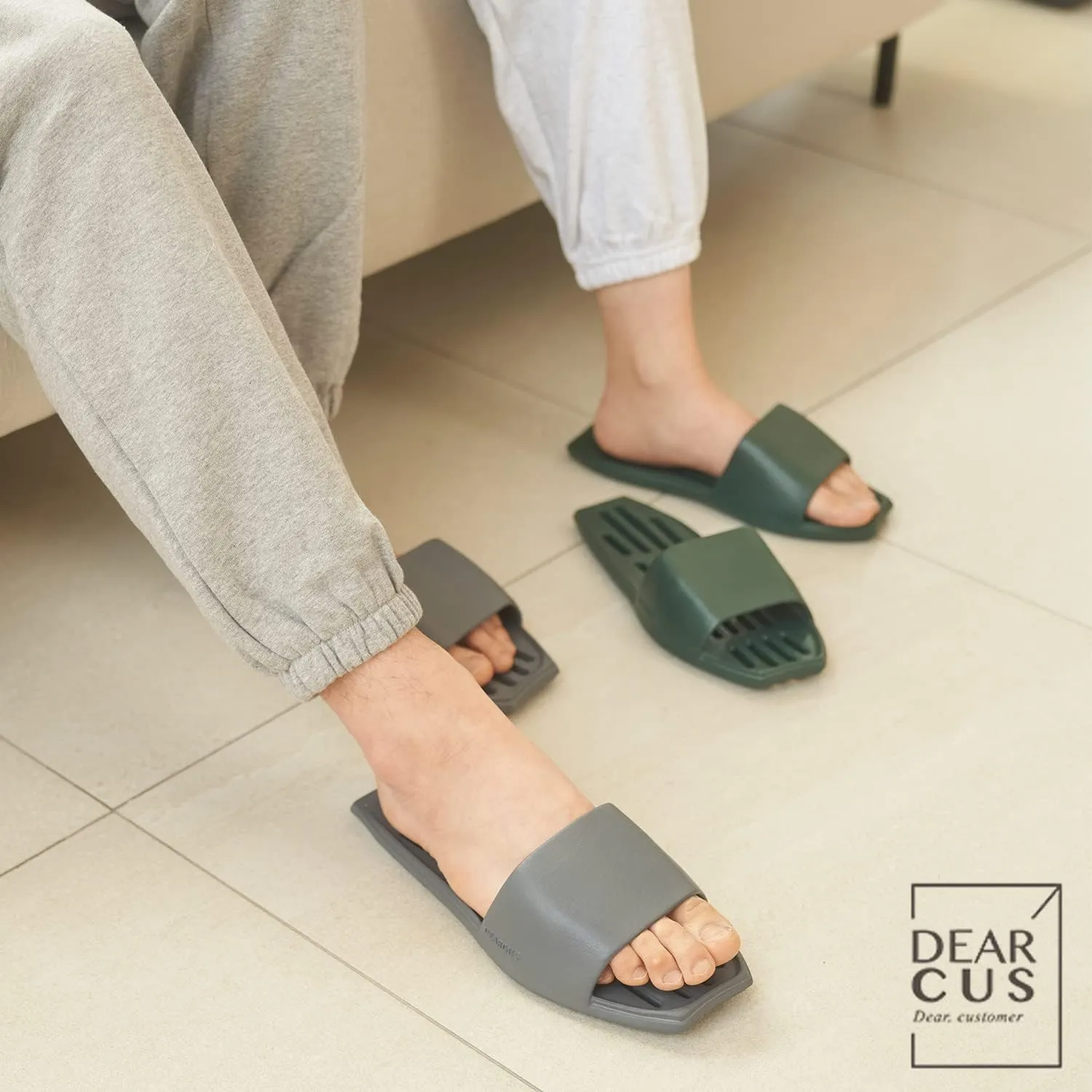 DEARCUS Shower Slipper with Wider and Longer Drainage Holes - Durable Lightweight Slim Sole - Quick Drying Pool Slides Slippers with Optimal Height and Soft - Balena