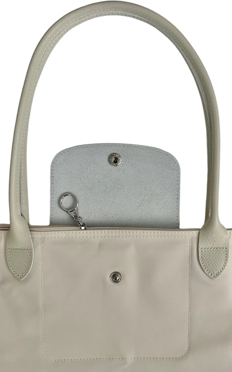 Designer-like Tote | Genuine Leather Trimming | Foldable | Nylon | Lightweight | Zipper Closure | Flat Inside Pockets