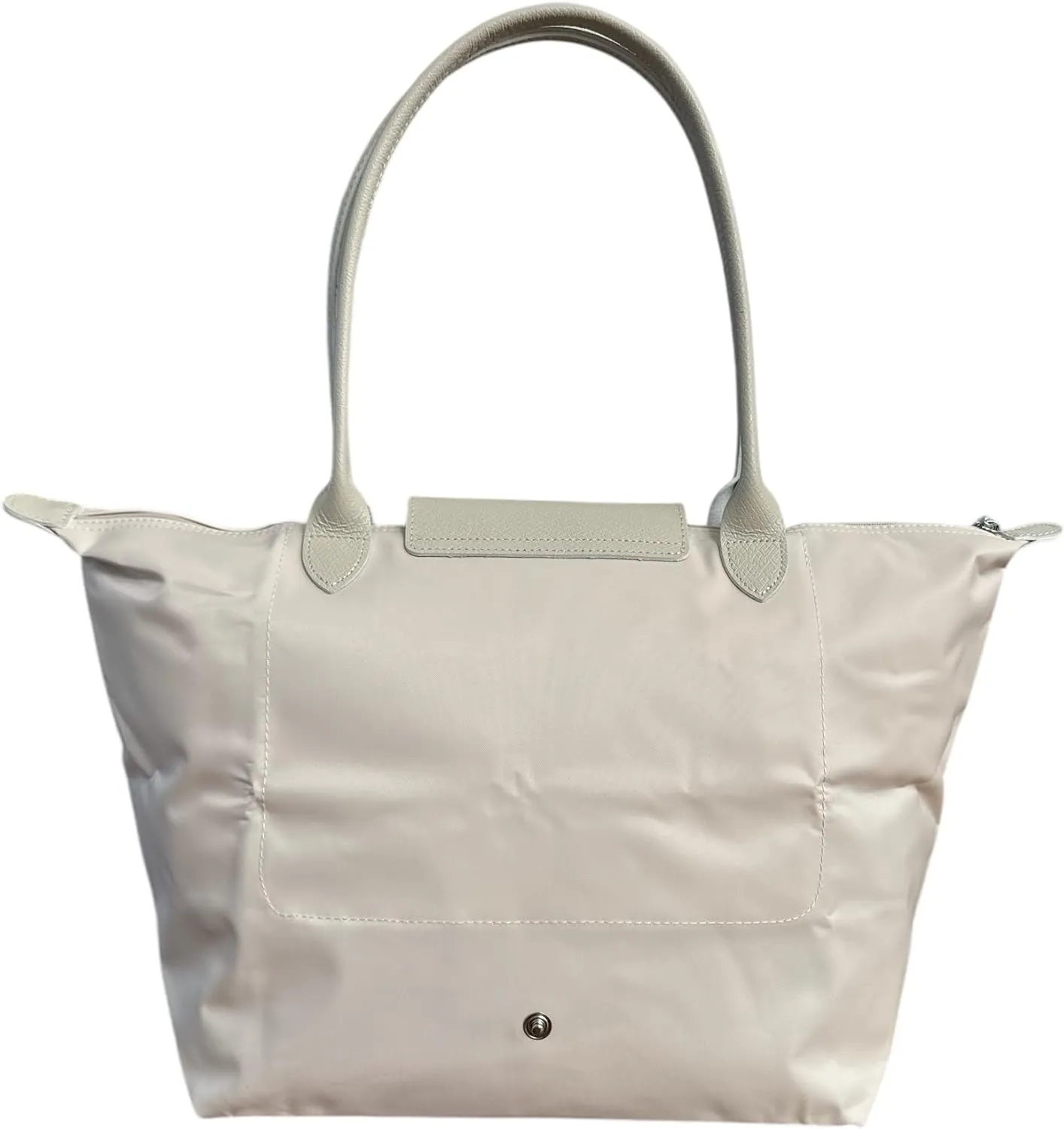 Designer-like Tote | Genuine Leather Trimming | Foldable | Nylon | Lightweight | Zipper Closure | Flat Inside Pockets