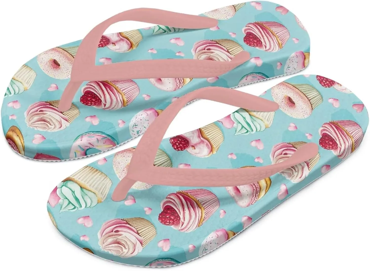 Desserts Girls Sandals Flip Flops Quick Drying Bathroom Slippers Comfy Open Toe Summer Slipper Ultra-Light