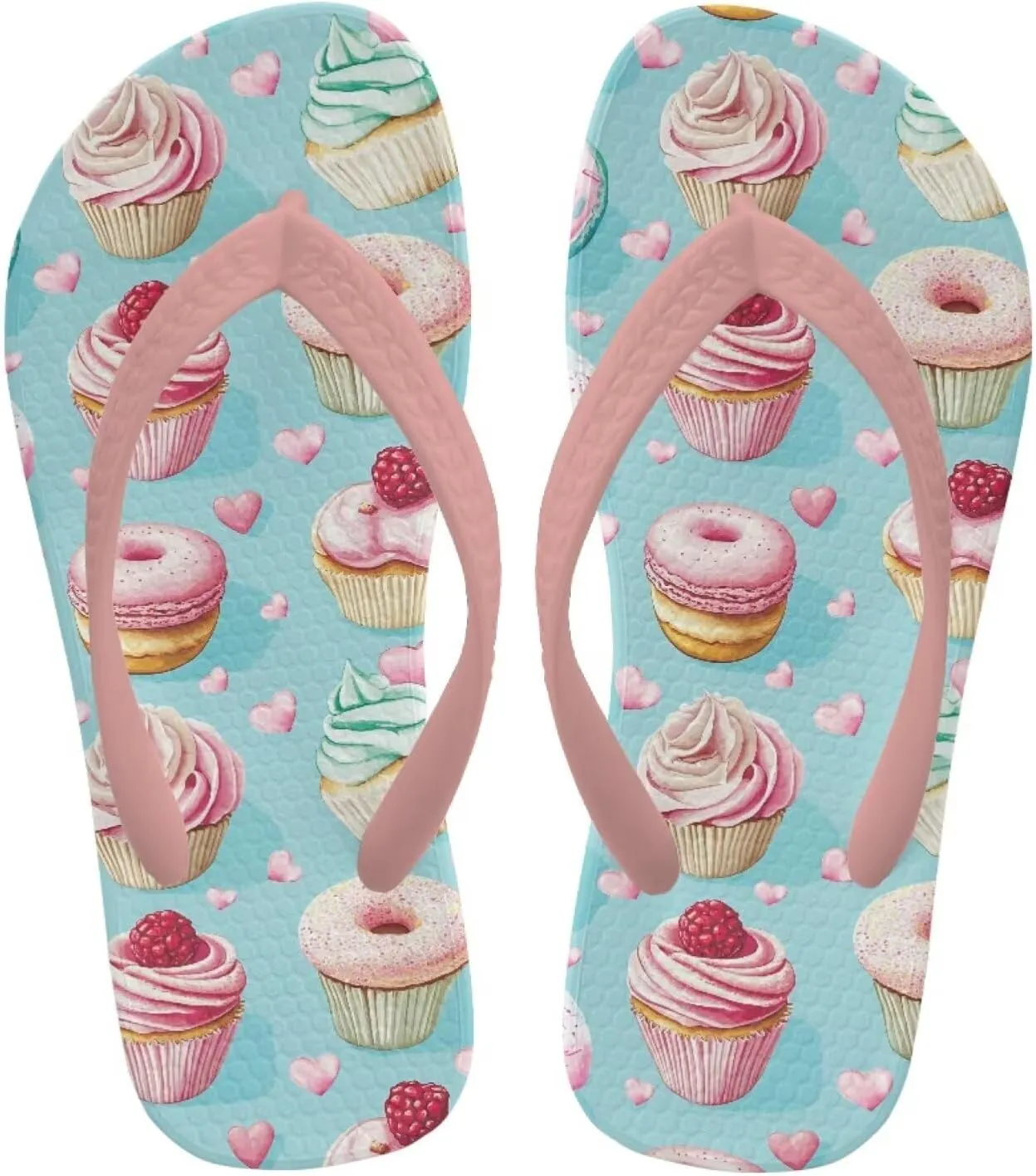Desserts Girls Sandals Flip Flops Quick Drying Bathroom Slippers Comfy Open Toe Summer Slipper Ultra-Light