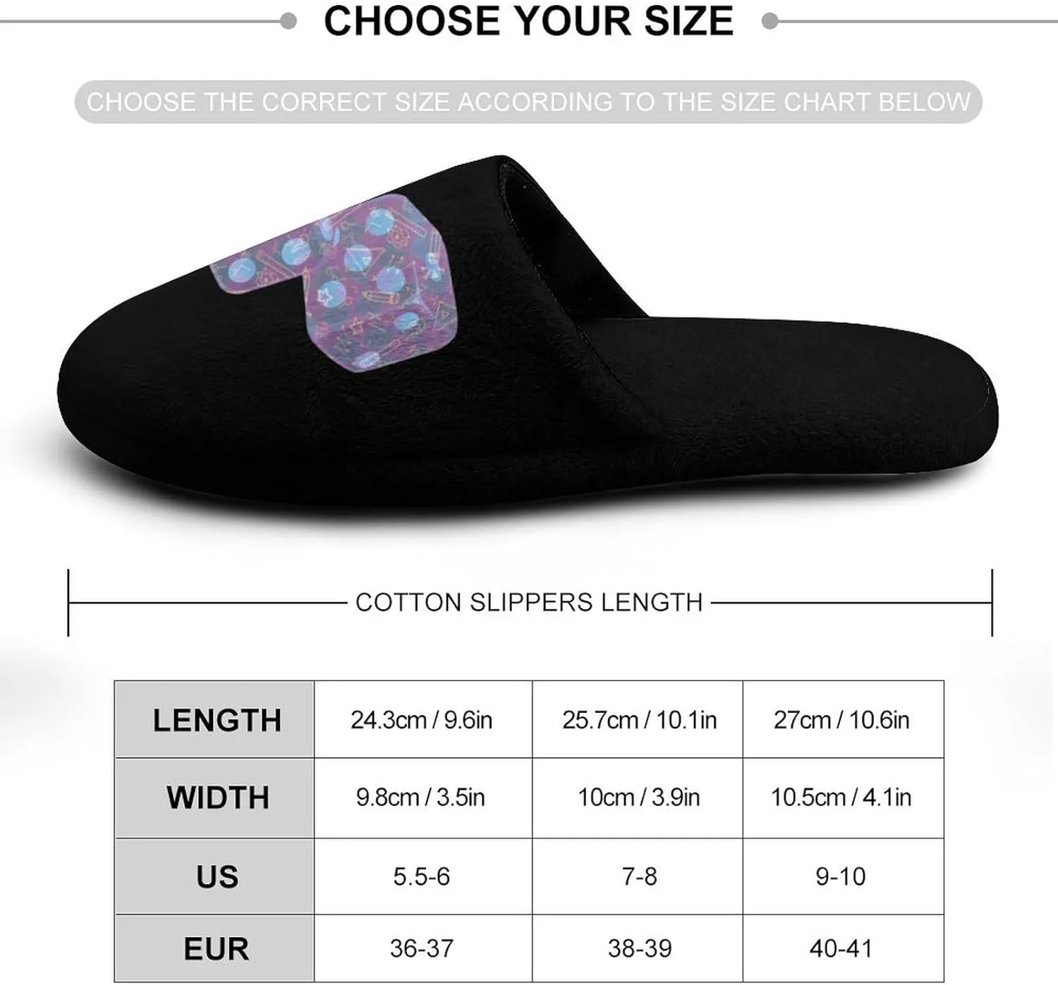 Dice Math Physics Cotton Spa Slippers Lightweight Memory Foam Anti-skid Indoor House Shoes Slip-On Slippers