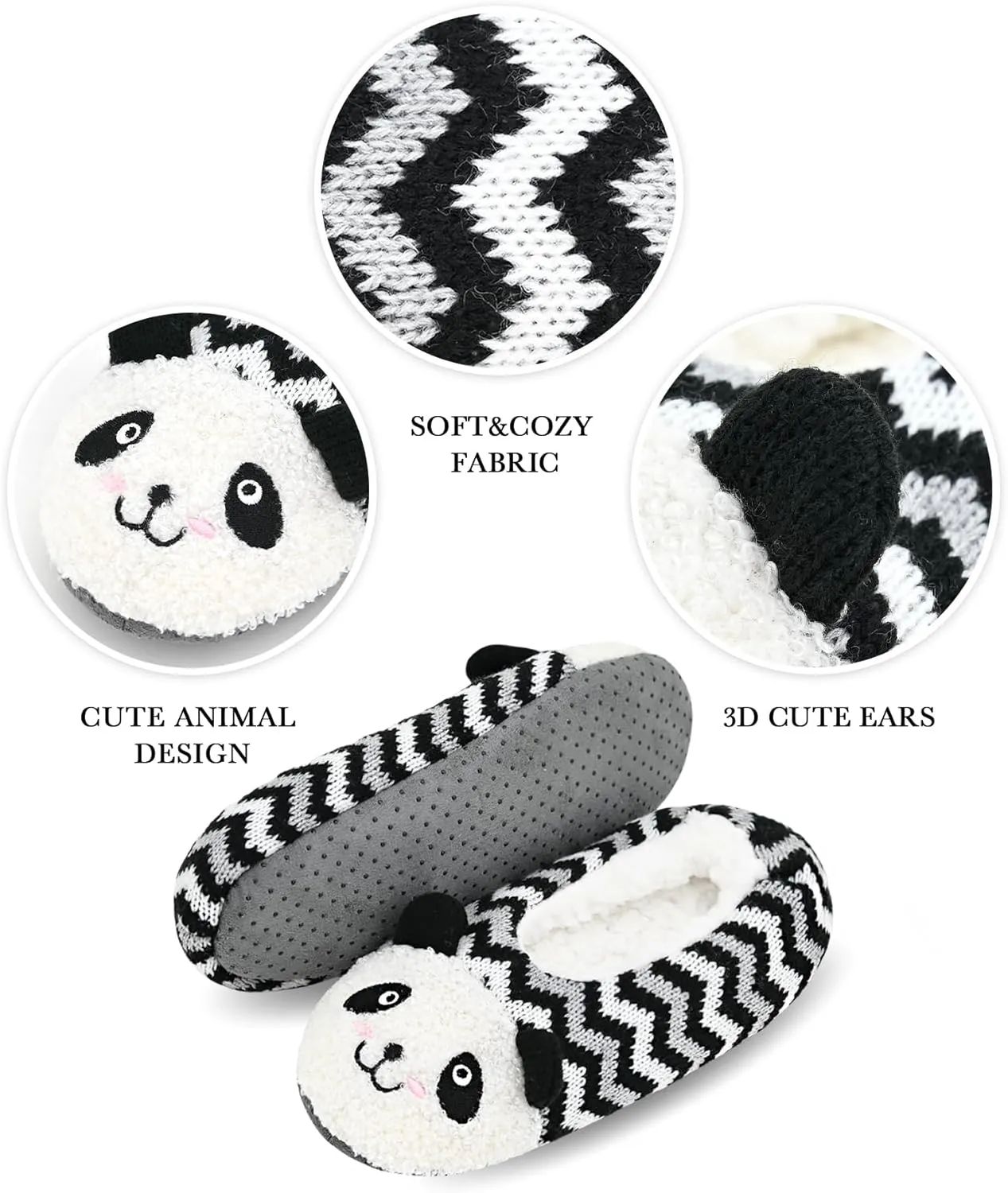 DICUIRD Womens Cute Animal Soft Sole Slipper Socks with Grippers-Fuzzy House Slippers
