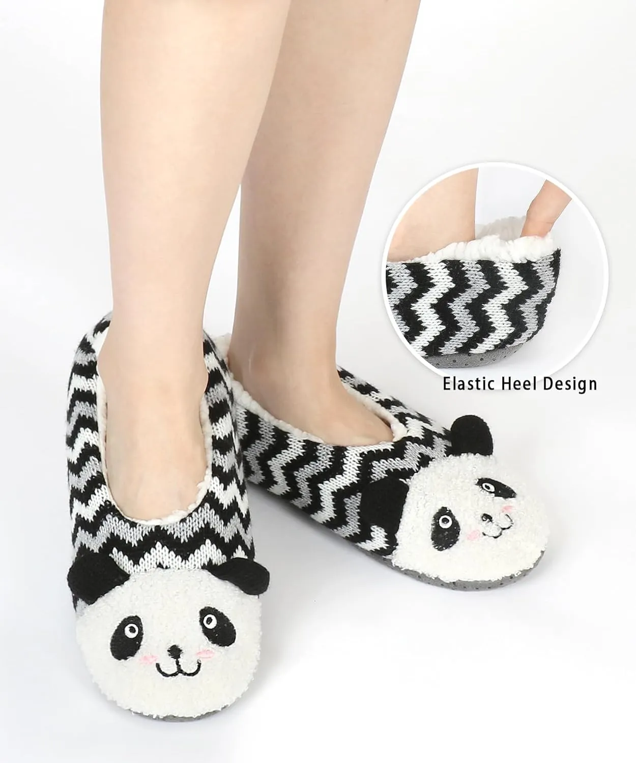 DICUIRD Womens Cute Animal Soft Sole Slipper Socks with Grippers-Fuzzy House Slippers