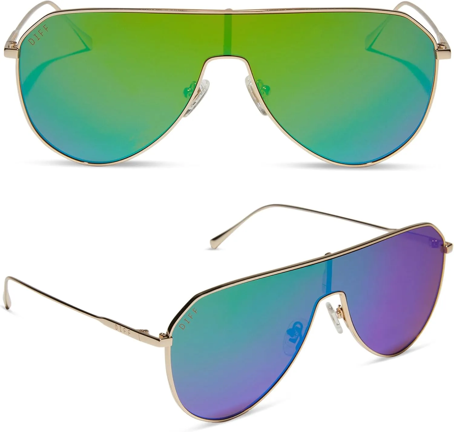 DIFF Dash Shield Aviator Sunglasses for Women UV400 Protection