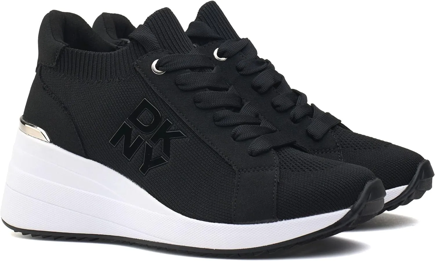 DKNY Women's Kasia Lace Up Wedge Sneaker