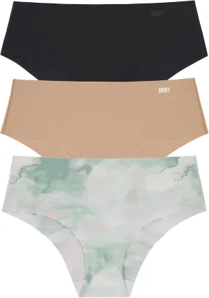 DKNY Women's Litewear Cut Anywhere Hipster Panties 3 Pack Multipack