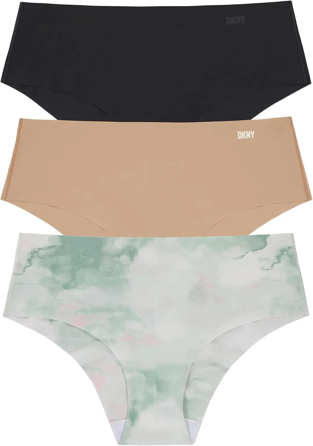 DKNY Women's Litewear Cut Anywhere Hipster Panties 3 Pack Multipack