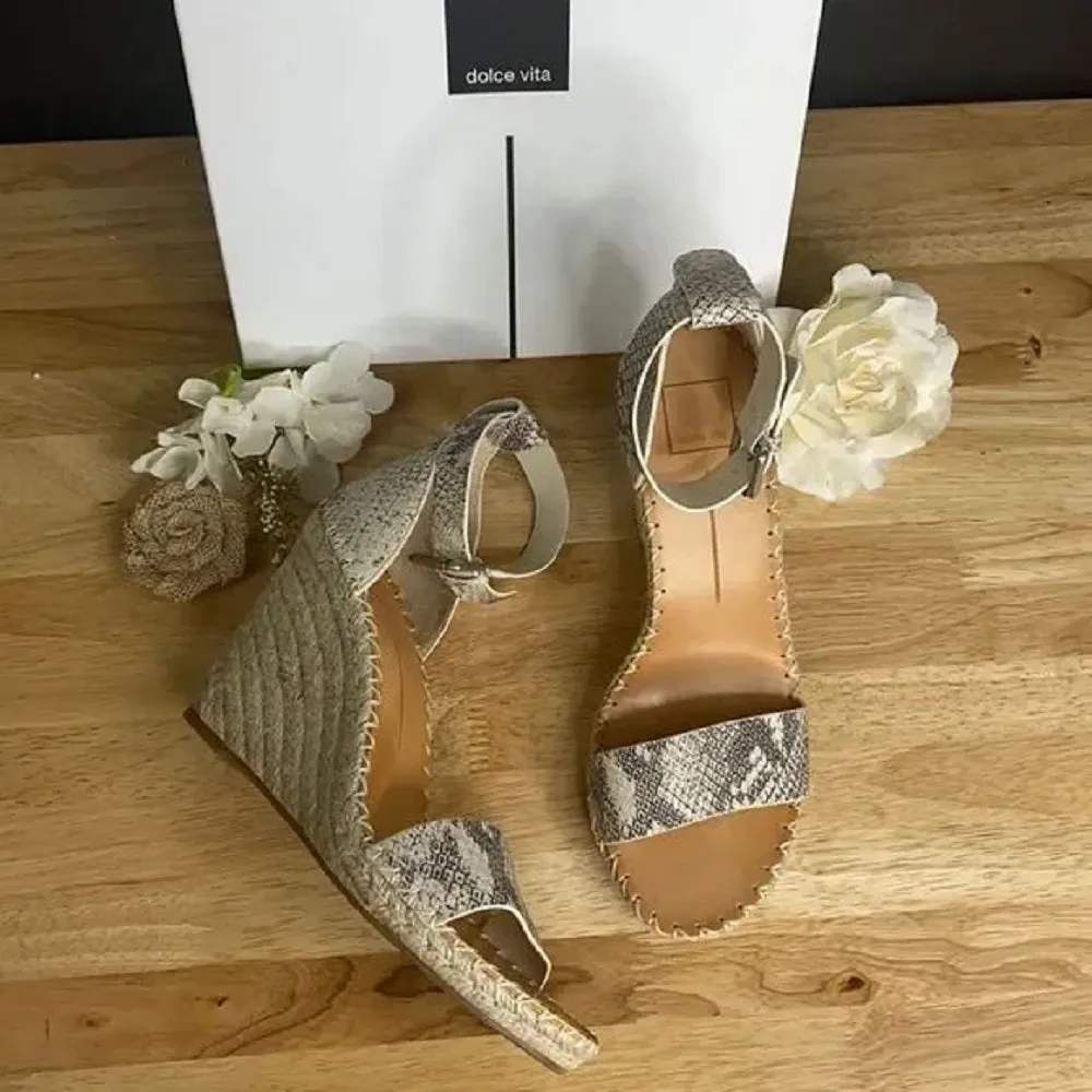 Dolce Vita Snake Print Wedge Sandals 10M