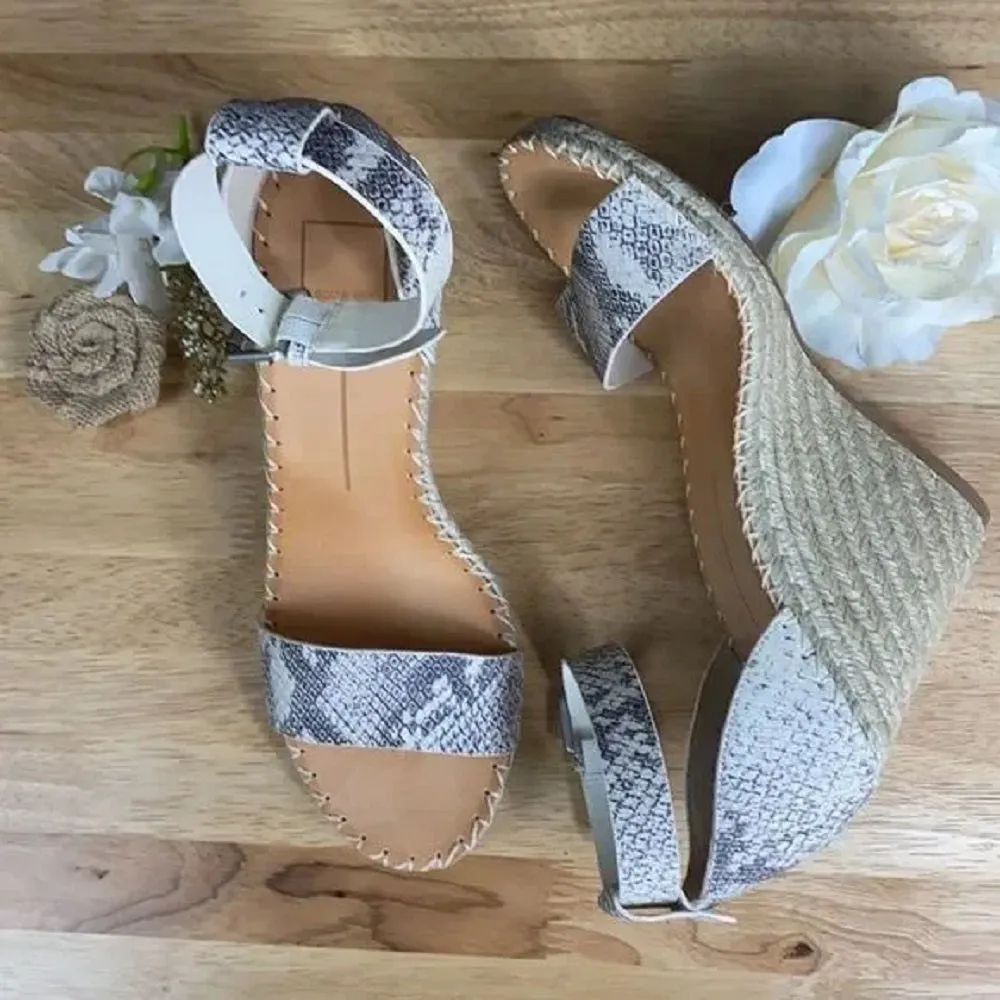 Dolce Vita Snake Print Wedge Sandals 10M