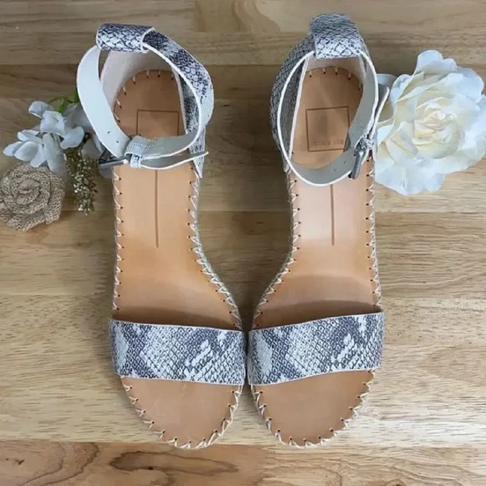 Dolce Vita Snake Print Wedge Sandals 10M