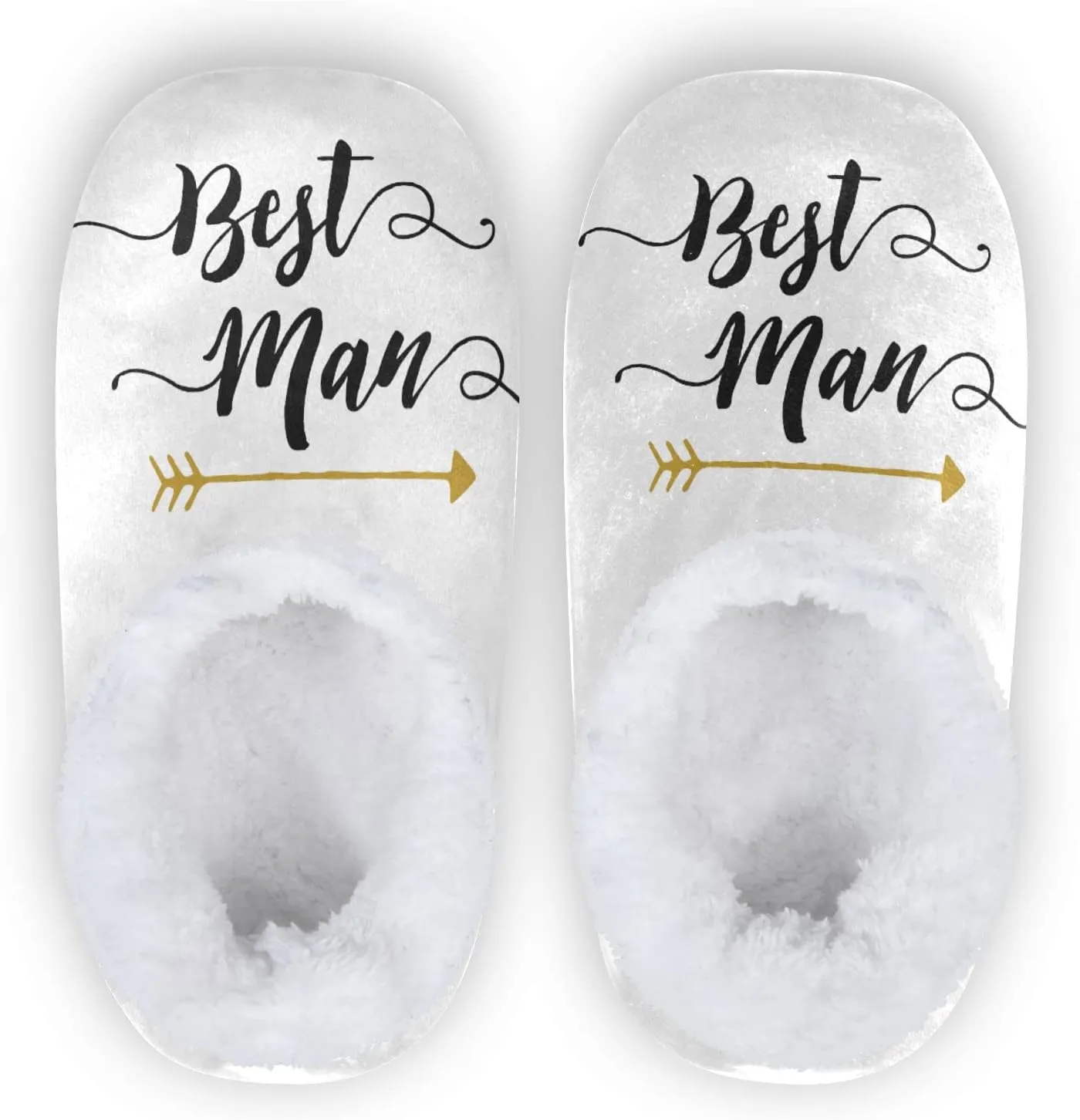 DOMIKING Groom Wedding Bride Slippers Bridesmaid Bridal Bed Slippers for Unisex Women Men M
