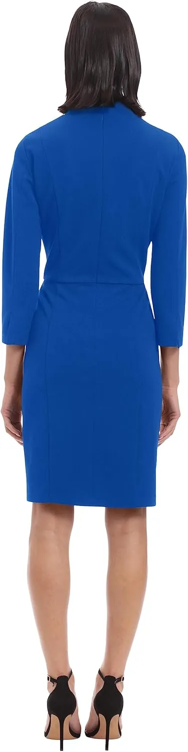Donna Morgan Women's Notch Neck Sleek Sheath Dress Office Workwear