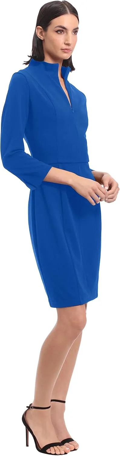 Donna Morgan Women's Notch Neck Sleek Sheath Dress Office Workwear
