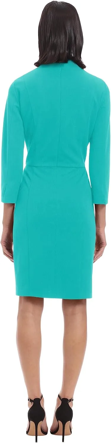 Donna Morgan Women's Notch Neck Sleek Sheath Dress Office Workwear