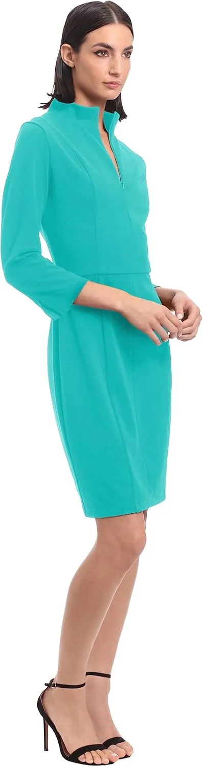 Donna Morgan Women's Notch Neck Sleek Sheath Dress Office Workwear