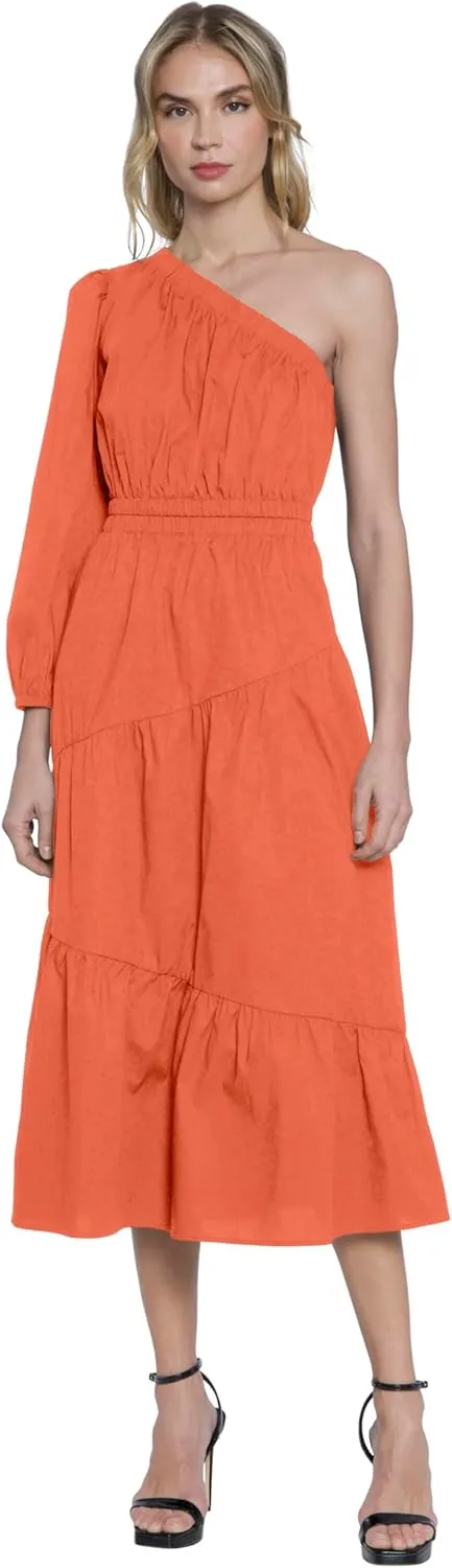 Donna Morgan Women's One Shoulder Tiered Maxi Dress