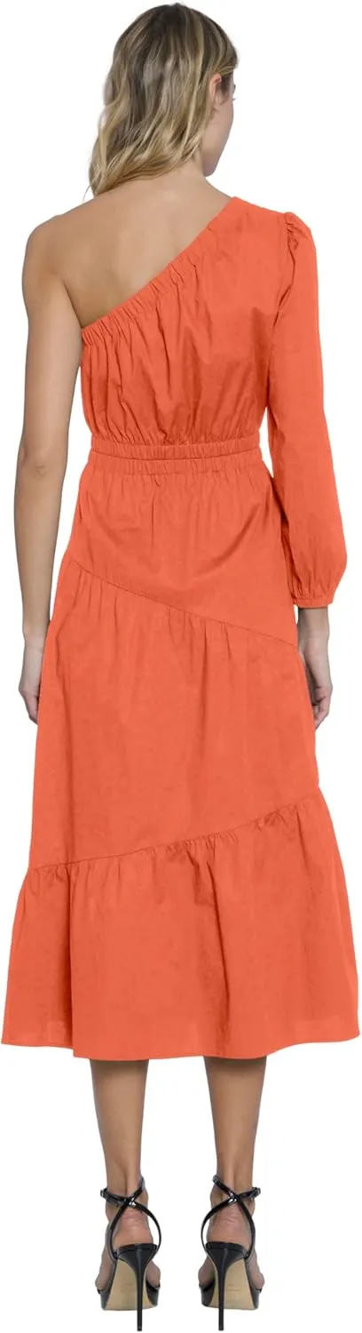Donna Morgan Women's One Shoulder Tiered Maxi Dress