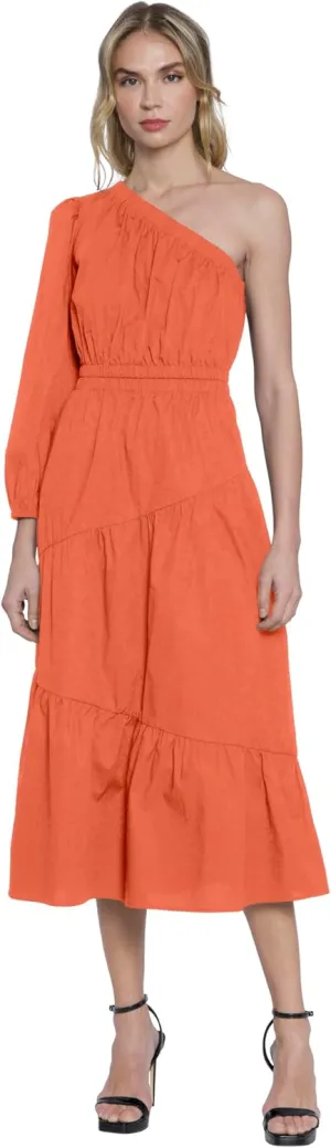 Donna Morgan Women's One Shoulder Tiered Maxi Dress
