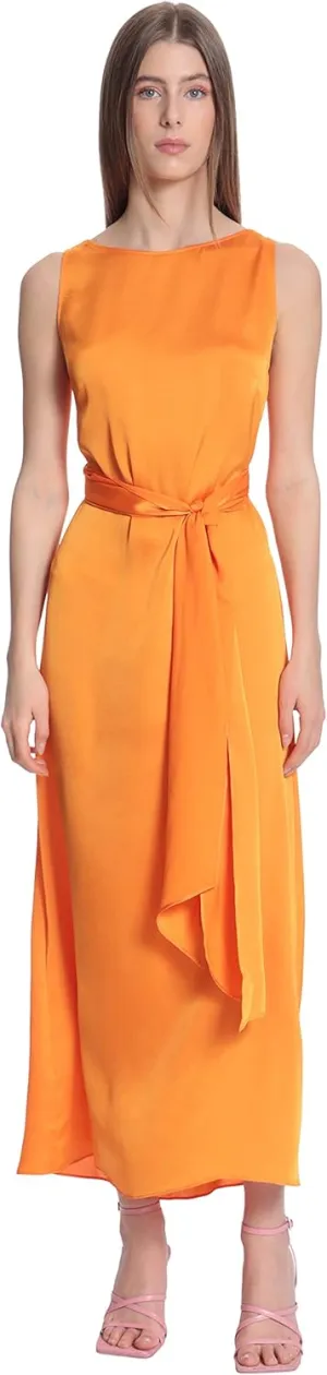Donna Morgan Women's Sleek Sophisticated Sleeveless Maxi with Multi-wear Tie Event Party Occasion Guest of