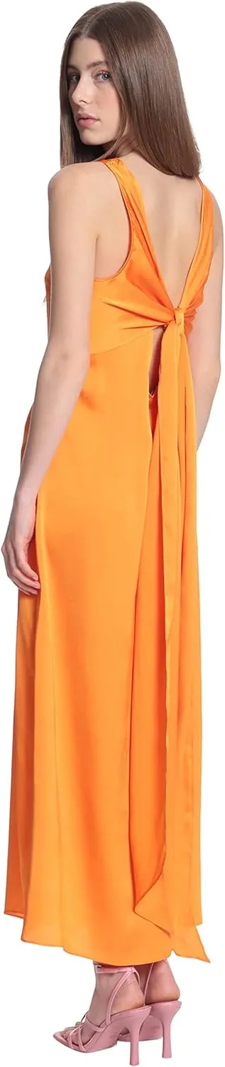 Donna Morgan Women's Sleek Sophisticated Sleeveless Maxi with Multi-wear Tie Event Party Occasion Guest of