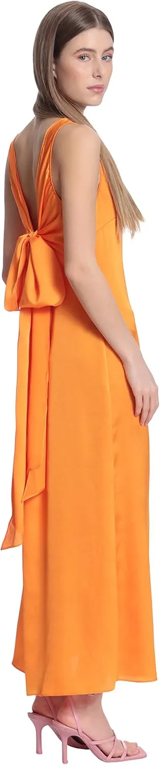 Donna Morgan Women's Sleek Sophisticated Sleeveless Maxi with Multi-wear Tie Event Party Occasion Guest of