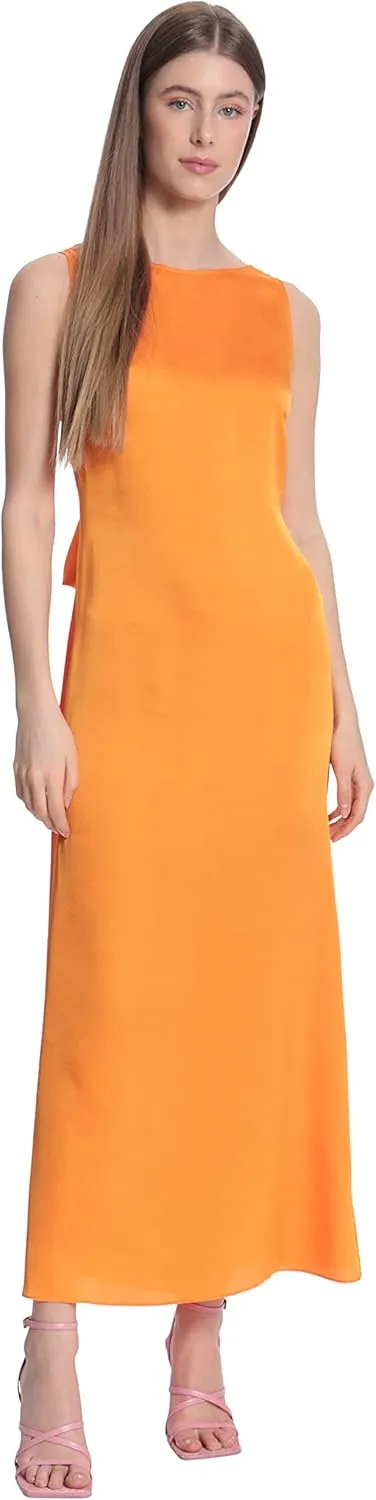 Donna Morgan Women's Sleek Sophisticated Sleeveless Maxi with Multi-wear Tie Event Party Occasion Guest of