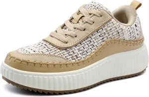 DREAM PAIRS Women Chunky City Tweed Comfortable Casual Platform Fashion Sneaker