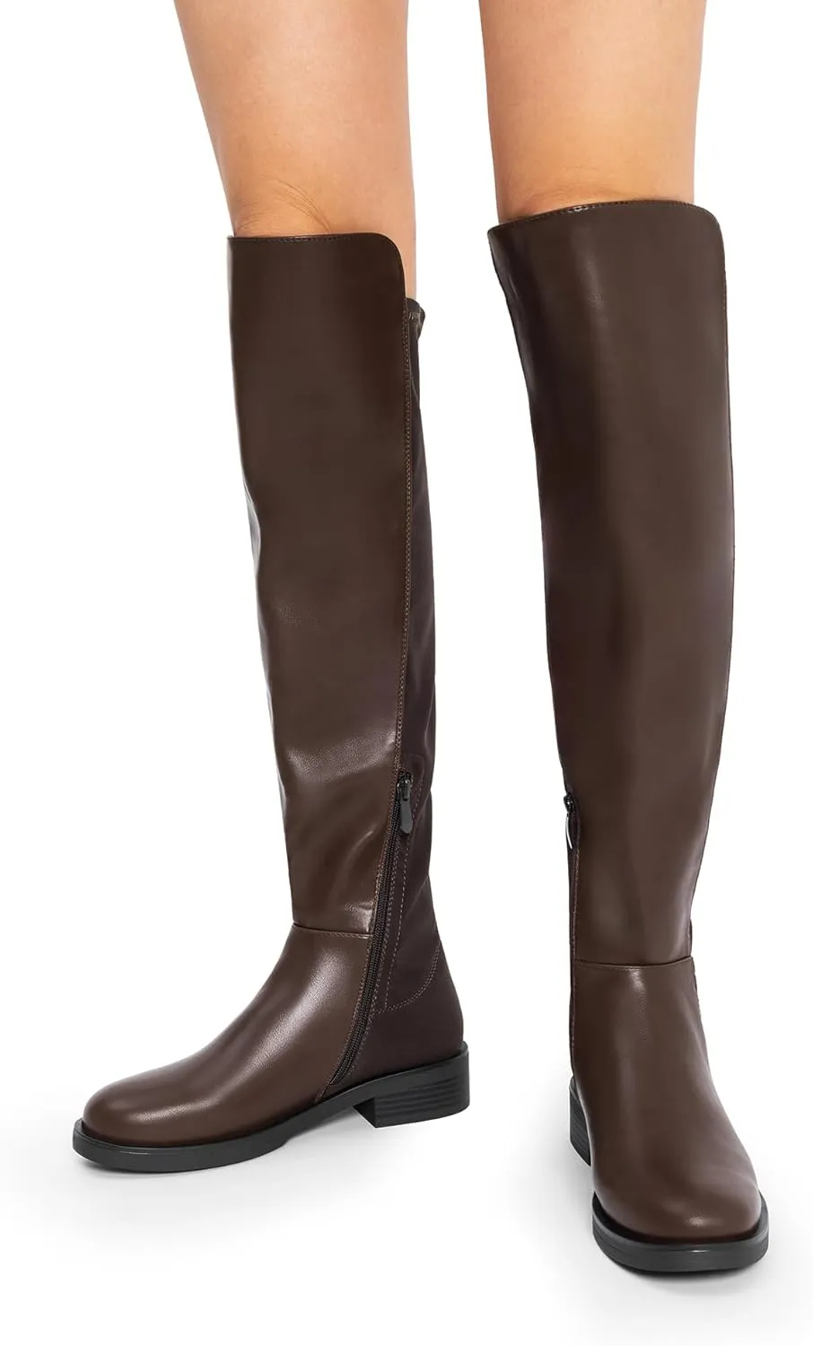 DREAM PAIRS Women's Knee High Boots, Comfortable Thigh High Daily Low Flat Heel Boots, SDOB2409W