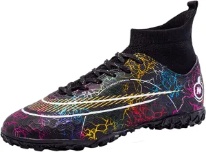 DRESER Competitive Unisex Soccer Shoes Men Women Indoor Outdoor Football Boots Athletic Turf Cleat Running Sports Lightweight Breathable Anti-Skid Damping Shoes