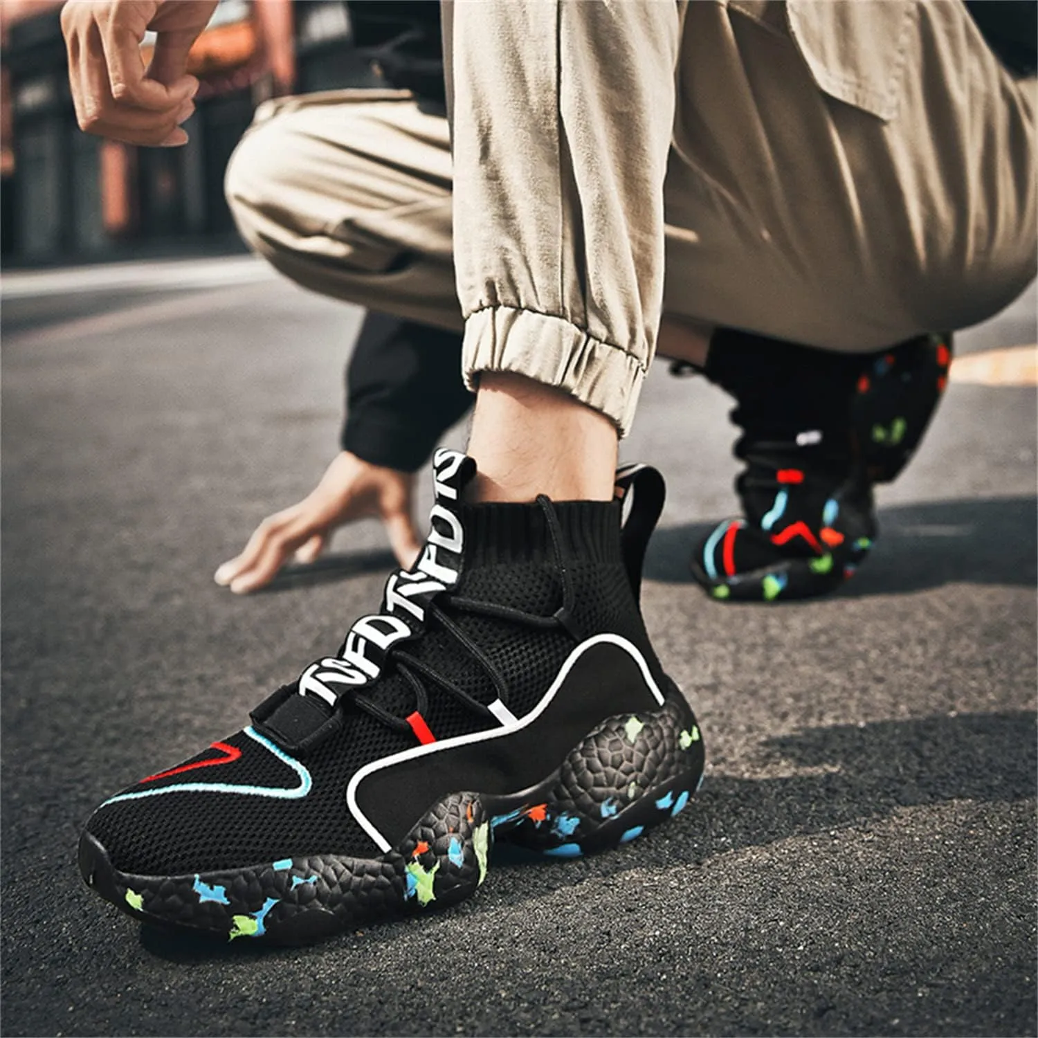 DRESER Couple Shoes High top Men's Socks Shoes Running Light Breathable Casual Women's Sports Shoes Fashion Sports Shoes Climbing Shoes