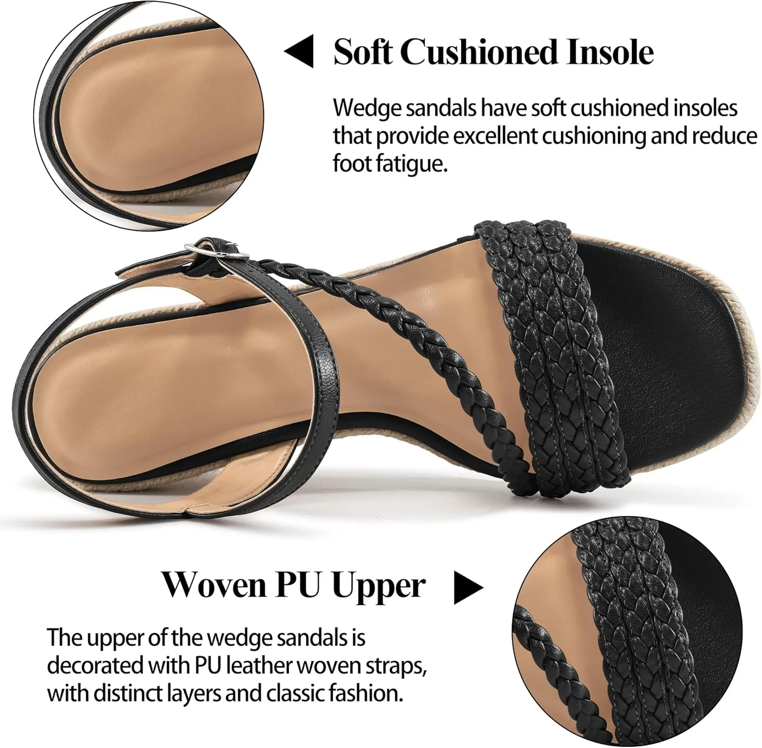 Dressy Wedge Sandals for Women: Comfortable Espadrille Summer Wedding Platform Wedge