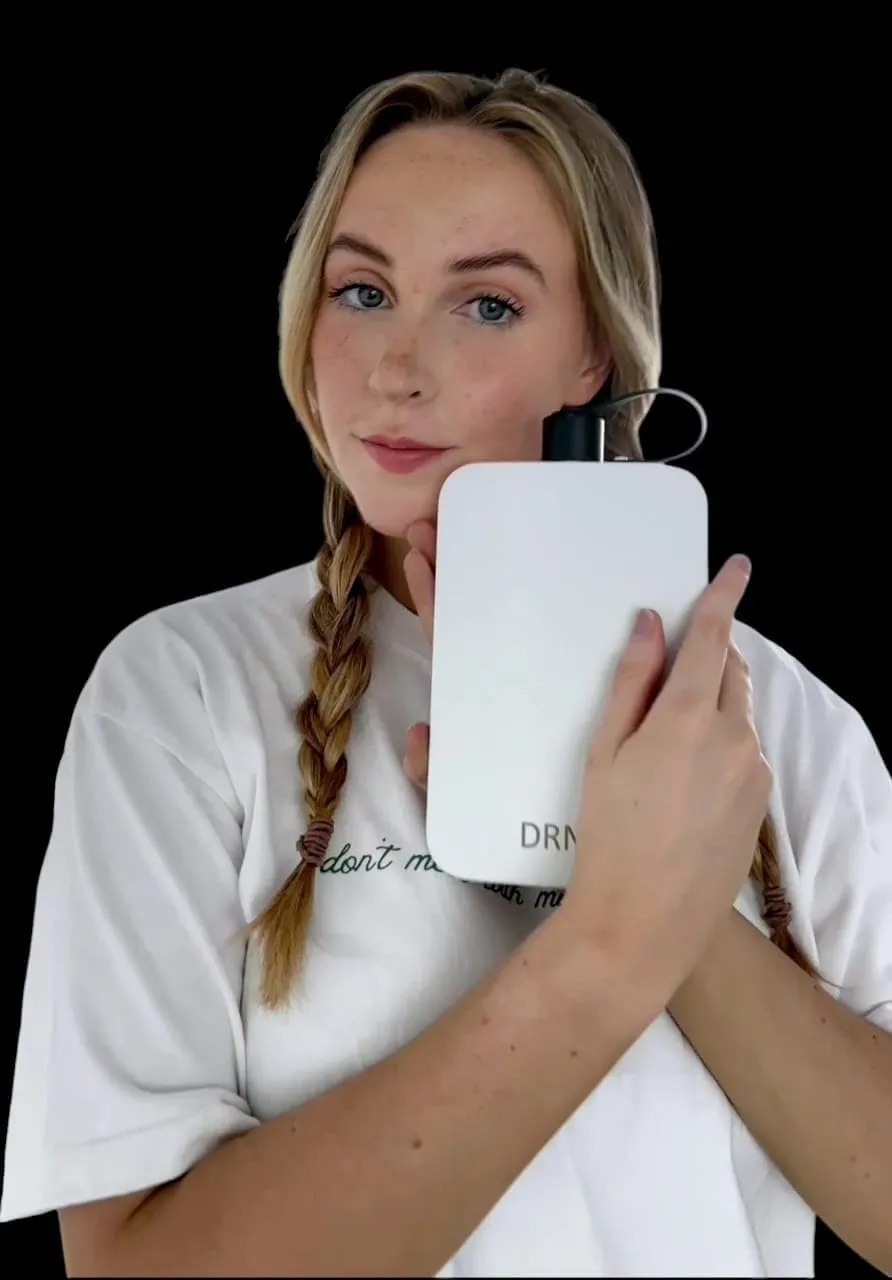 DRNK Steel | Flat Water Bottle as Seen on Shark Tank | Workplace Hydration, Travel, Hiking, and Gym | Leak Proof | Non-Toxic | BPA-Free | 17oz (500ml) [Arctic]