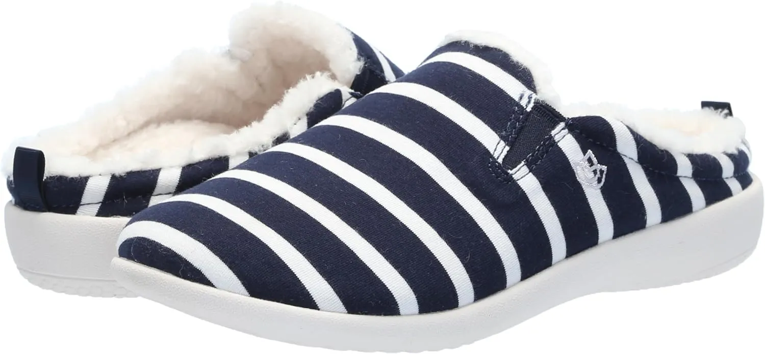 Dundee Stripe Slipper Grey/White / 7 Wide