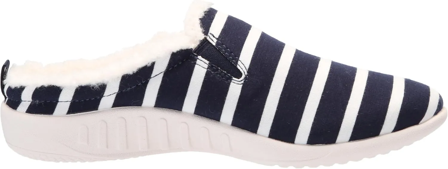Dundee Stripe Slipper Grey/White / 7 Wide